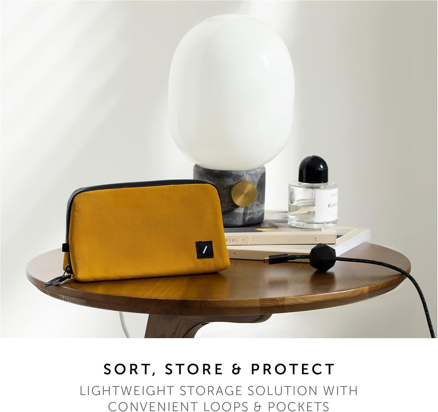 Native Union Stow Lite Organizer W.F.A Tech Organizer – Minimalist Travel Pouch Made of Recycled Materials for Everyday Accessory Storage & Protection – Stores Cables, Chargers & More (Black)