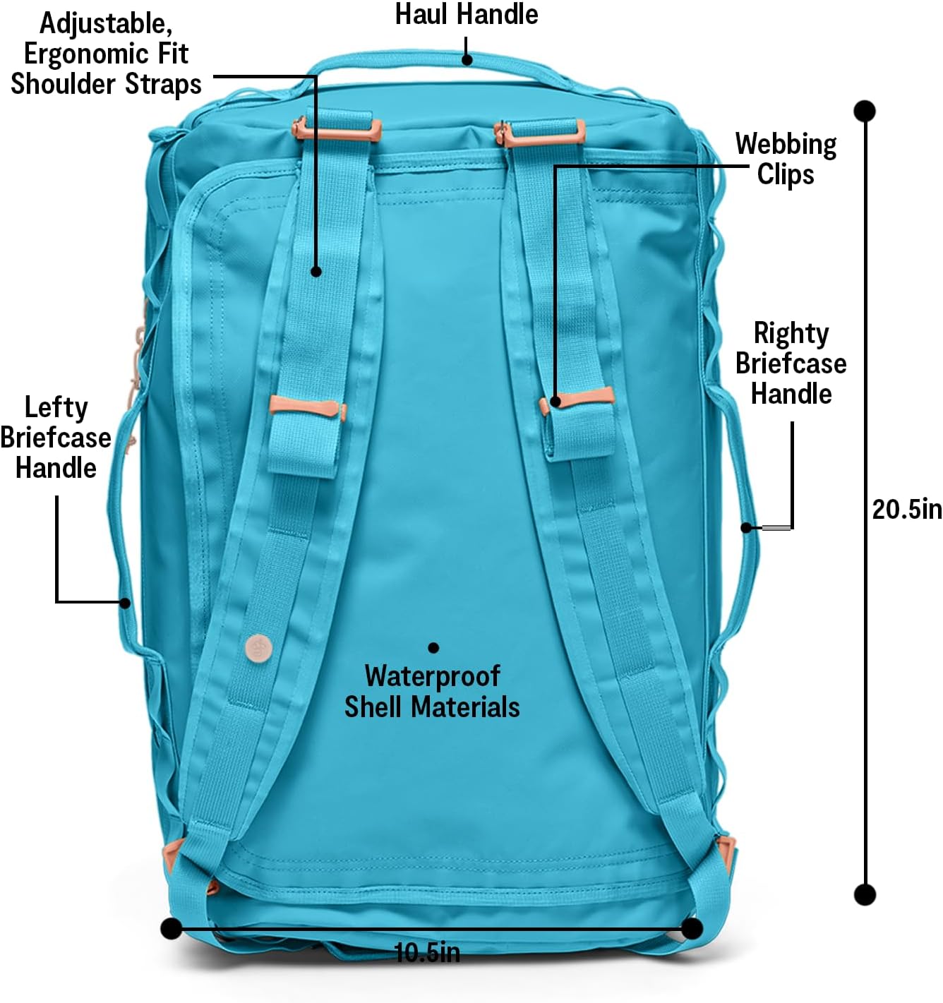 Baboon to the Moon Go-Bag Small 40L – Detachable Straps, Small Duffle Bag for Travel, Gym Bag for Women, Mens Travel Bag, Duffel Bags for Traveling, Travel Duffel Bags for Women (Bluebell)