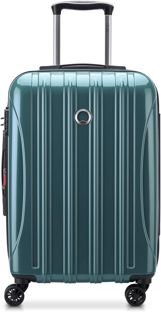 DELSEY PARIS Helium Aero Hardside Expandable Luggage with Spinner Wheels, Metallic Green, Carry-On 21 Inch