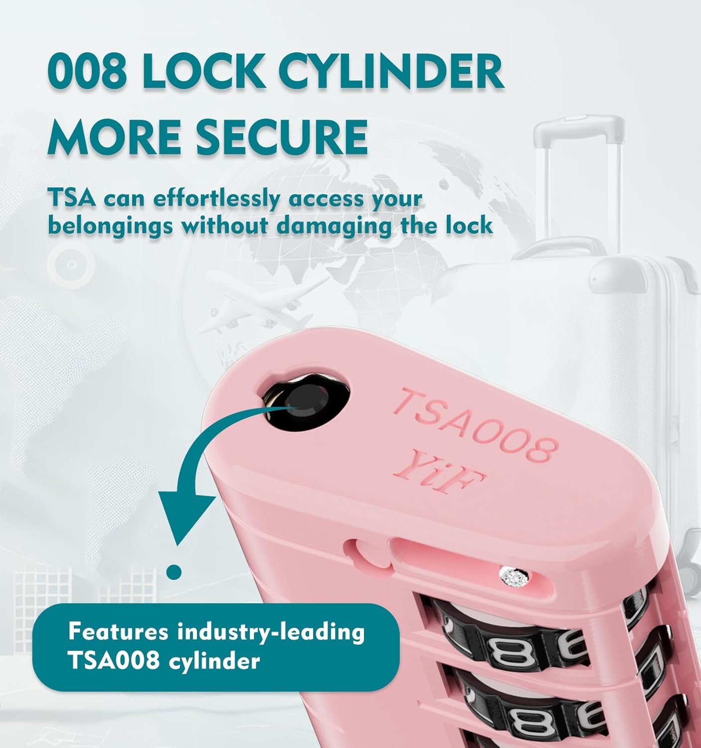 ANVIL TSA Approved Luggage Locks – High Security TSA008 Combination Travel Locks with Inspection Indicator for Suitcases and Backpacks. (2, Pink)