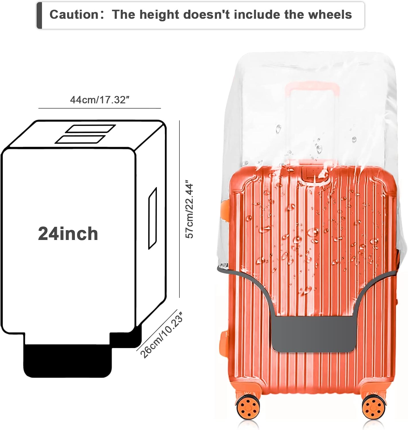 24 Inch Luggage Covers for Suitcase TSA Approved,Carry On Luggage Cover Protector Suitable 24-25 inch Full Clear 3mm Thickness Protector PVC Clear Suitable for Long Travel Accessories
