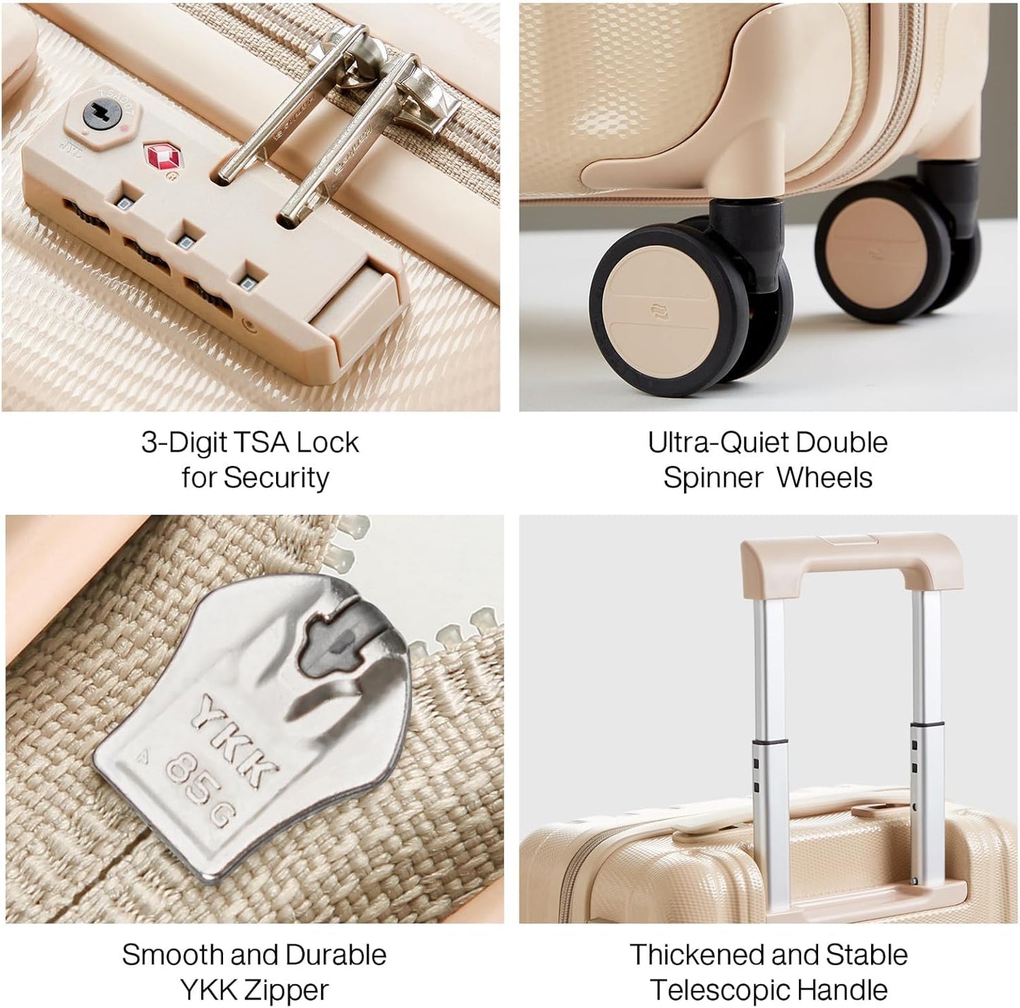 Hanke 29 Inch Luggage Suitcases With Spinner Wheels Lightweight PC hardside Rolling Suitcase With Travel Lock, Checked-Large 29-Inch（Cuba Sand）