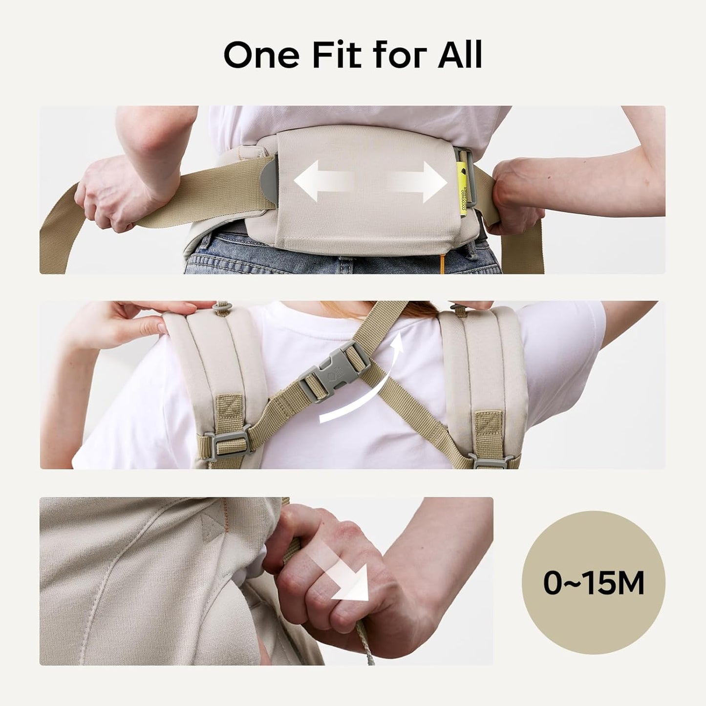 Bc Babycare CocoonGo Baby Carrier – CloudTouch Soft & Ergonomic Baby Carrier for 7–44 lbs | Easy to Wear, Adjustable Fit, Travel-Ready, Machine Washable (Light Beige)