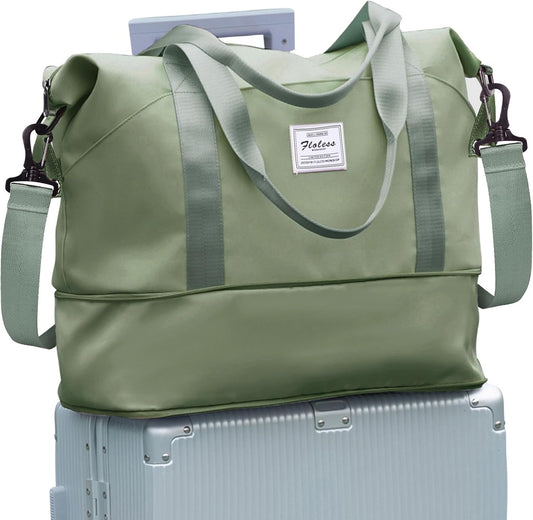 Travel Duffel Bag, Sports Tote Gym Bag, Shoulder Weekender Overnight Bag for Women