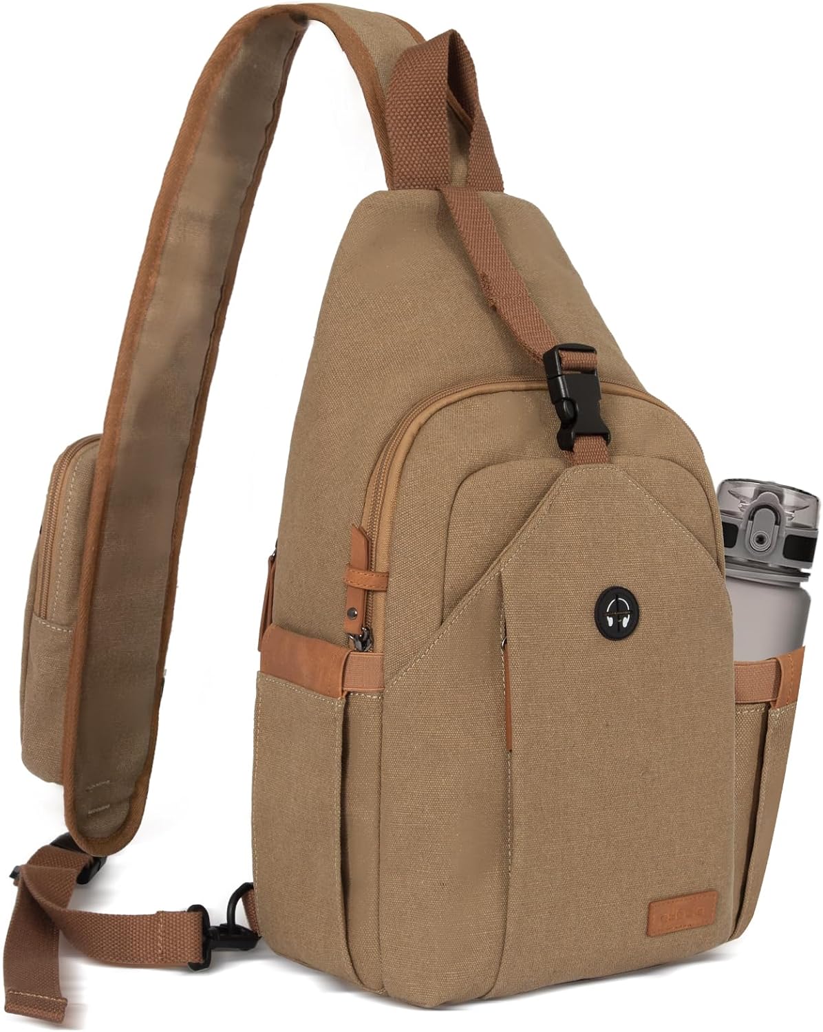 Sling Bag for Men, Crossbody Bag Men Anti Theft Crossbody Bag with Tunnel Lock Zipper Canvas Sling Backpack Travel