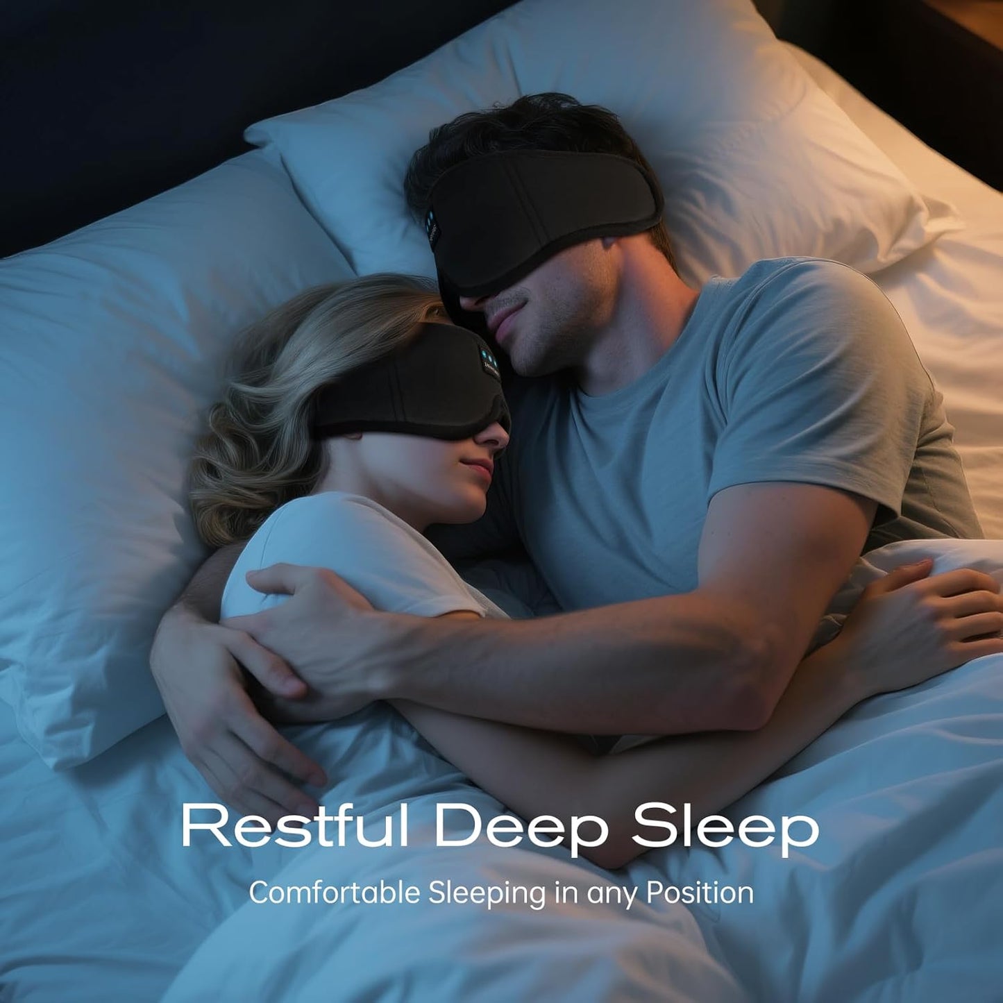 3D Sleep Mask with Bluetooth Headphones, Sleeping Headphones for Side Sleepers, Wireless Music Eye Mask with Ultra-Thin Stereo Speakers for Men, Women, Tech Gifts, Black