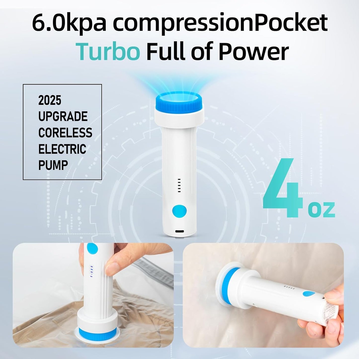 Hanging Vacuum Storage Bags with Electric Pump – 4-Pack Hanging Vacuum Seal Bags for Clothing, Space-Saving Compression Bags for Suits, Jackets, Travel Wear, Winter Coats & Outerwear