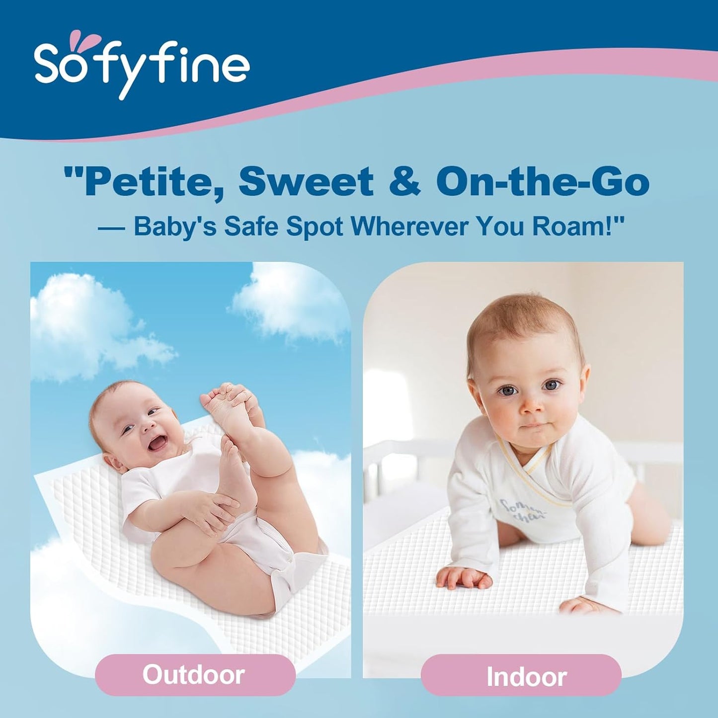 100 Count Disposable Changing Pads for Baby 17" x 24"Portable Changing Diaper Liners for Mess Free Travel, Leakproof Incontinence Bed Pads,Waterproof Table Protector Mat, Toddler Pee Pads