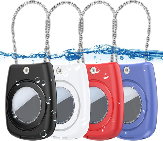 IPX8 Waterproof Airtag Holder Air Tag Case with Keychain, 4-Pack AirTags All-Round Protect Case for Apple Tag Tracker, Air Tags Holder for Luggage, Key, Pet, Backpack（4 Colors）