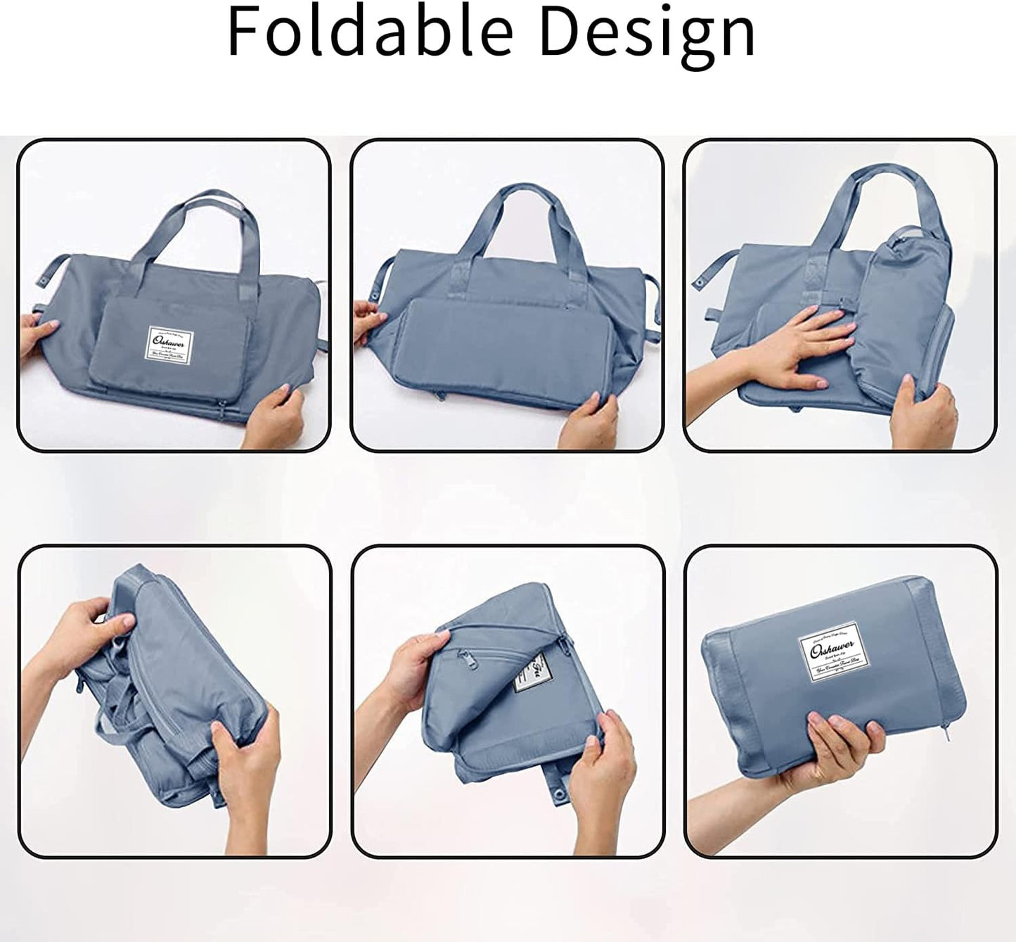 Large Capacity Foldable Travel Bag Expandable Portable Carry on Bag Dry&Wet Separation Sports Duffel Bags