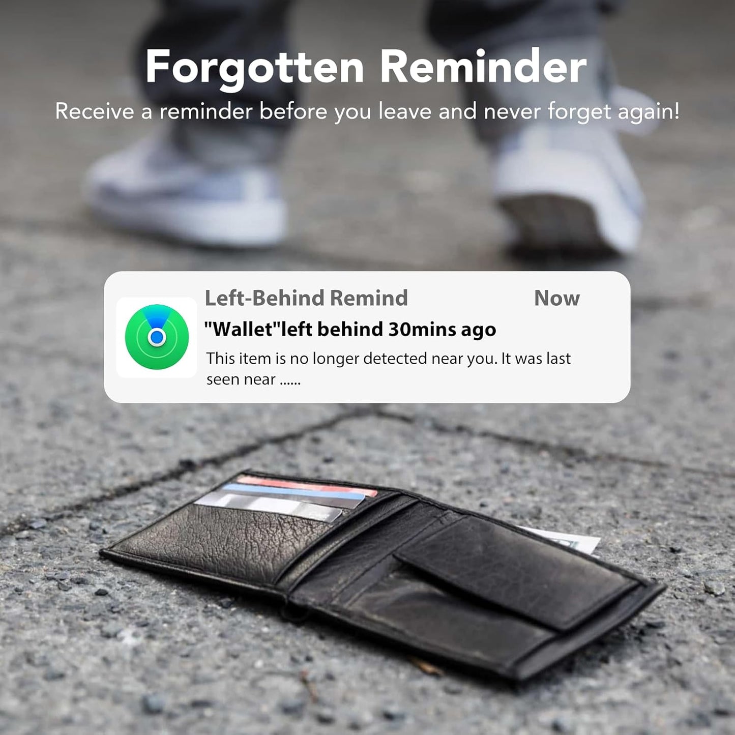 CASCHO Smartcard - Wallet Tracker Card, Compatible with Apple Find My App, Waterproof and Splash-Proof, Keys Finder and Item Locator for Passport, Bags, Laptop, Black 1 Pack