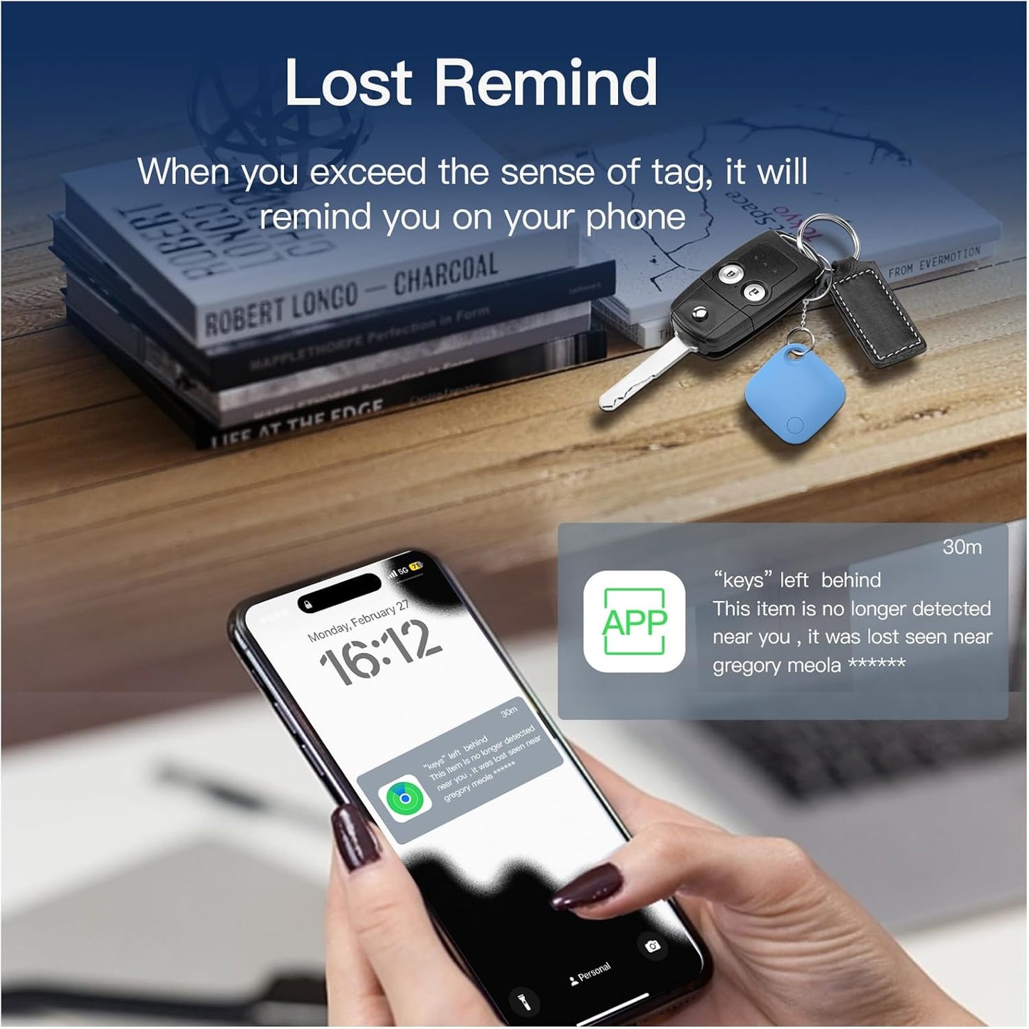 RSH Air Tracker Tag 4 Pack Bluetooth Luggage Tracker tag Locator Works with Apple Find My,Smart Tracker for Suitcase, Bag, Backpack, Wallet,Replaceable Battery Smart tag Item Finder