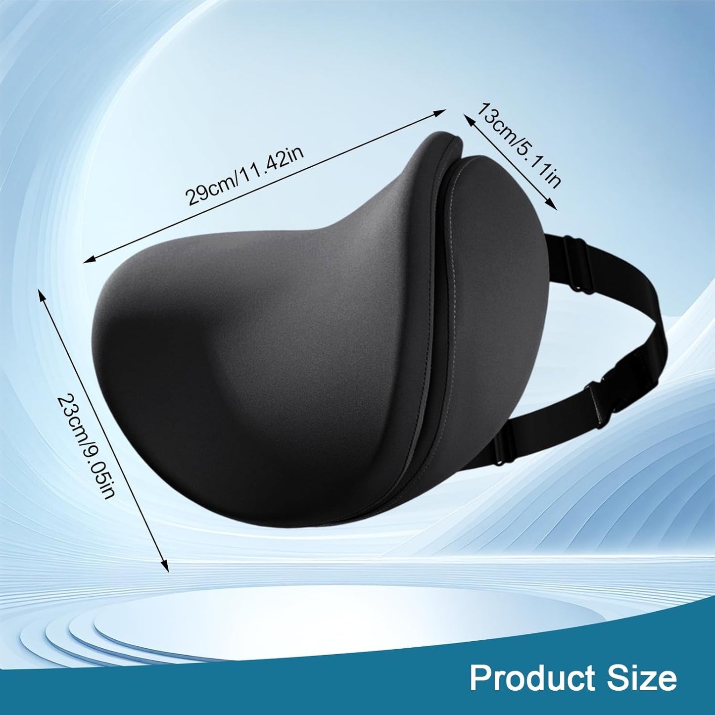 2Pcs 2025 Double-Layer Car Pillow, Cloud-Like Comfort Car Neck Pillow, Dual C-Curve Support Car Headrest Pillow – Experience First-Class Driving Comfort. (Black)