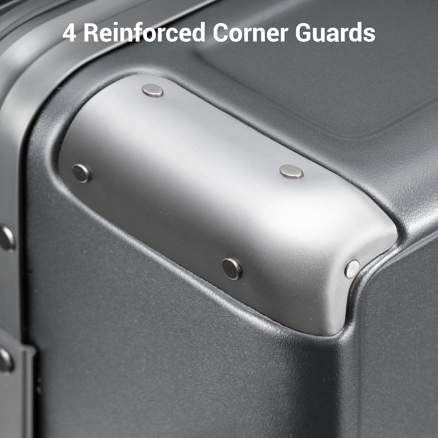 LEVEL8 Zipperless Checked Luggage with Aluminum Frame, Upgraded Medium Hardside Suitcase with Spinner Wheels, Metal Travel Luggage with Double Tsa Locks, 24 Inch, Grey