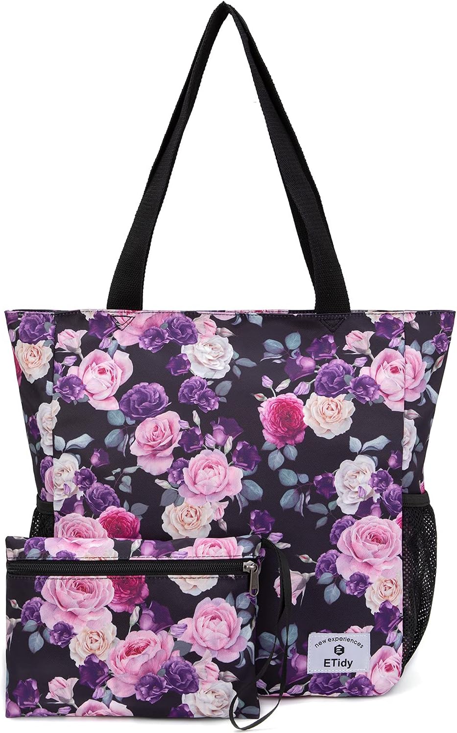 ETidy Large Capacity Foldable Tote Bag With Zipper Water-resistant SandproofWomen Beach Bag Handbag GymBag Travel ShoppingBag