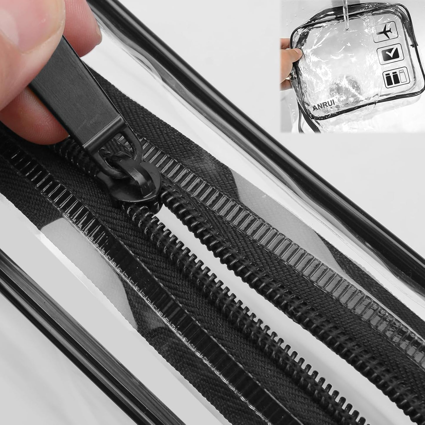 ANRUI Makeup Bags Clear Cosmetic Bag for Women Small Makeup Pouch for Girls/Kids Travel Toiletries Organizer Bags Waterproof Travel Liquids Storage Bags