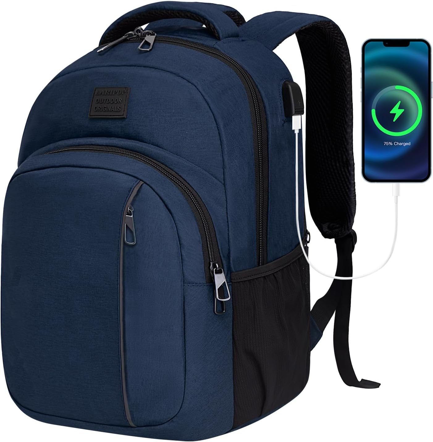 LARIPOP Travel Laptop Backpack,15.6 Inch Business Laptop backpack for Men Women with USB Charging Port,Water-Resistant Laptopack Weekender Daypack for Work College Computer