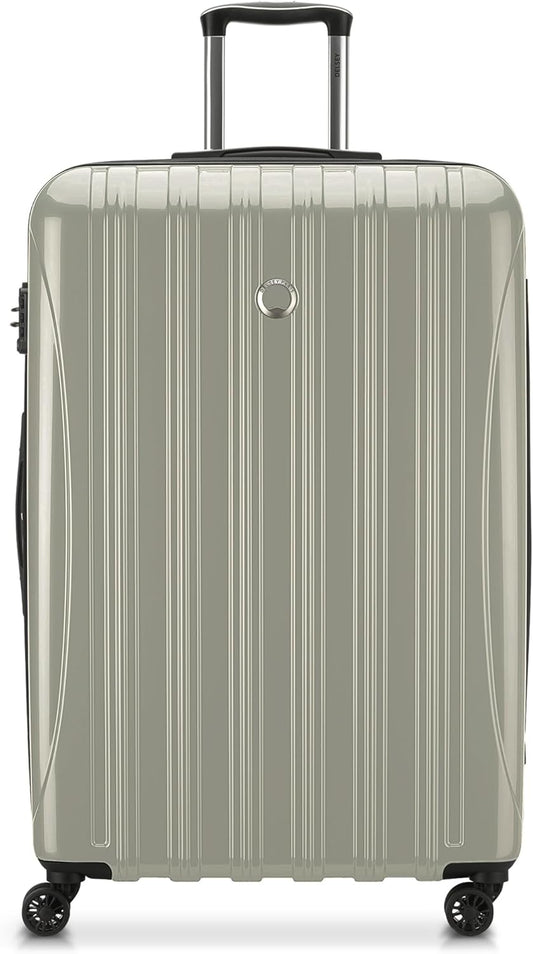 DELSEY PARIS Helium Aero Hardside Expandable Luggage with Spinner Wheels, Latte, Checked-Large 28 Inch