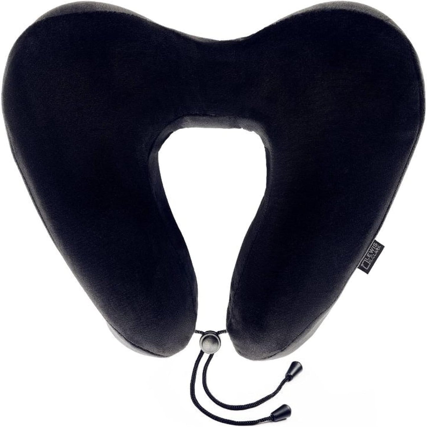 Lewis N. Clark Contoured Memory Foam Hexform Travel Cervical Neck Pillow for Shoulder & Neck Pain, Airplane, Camping, Kids & Adults, Premium, Black