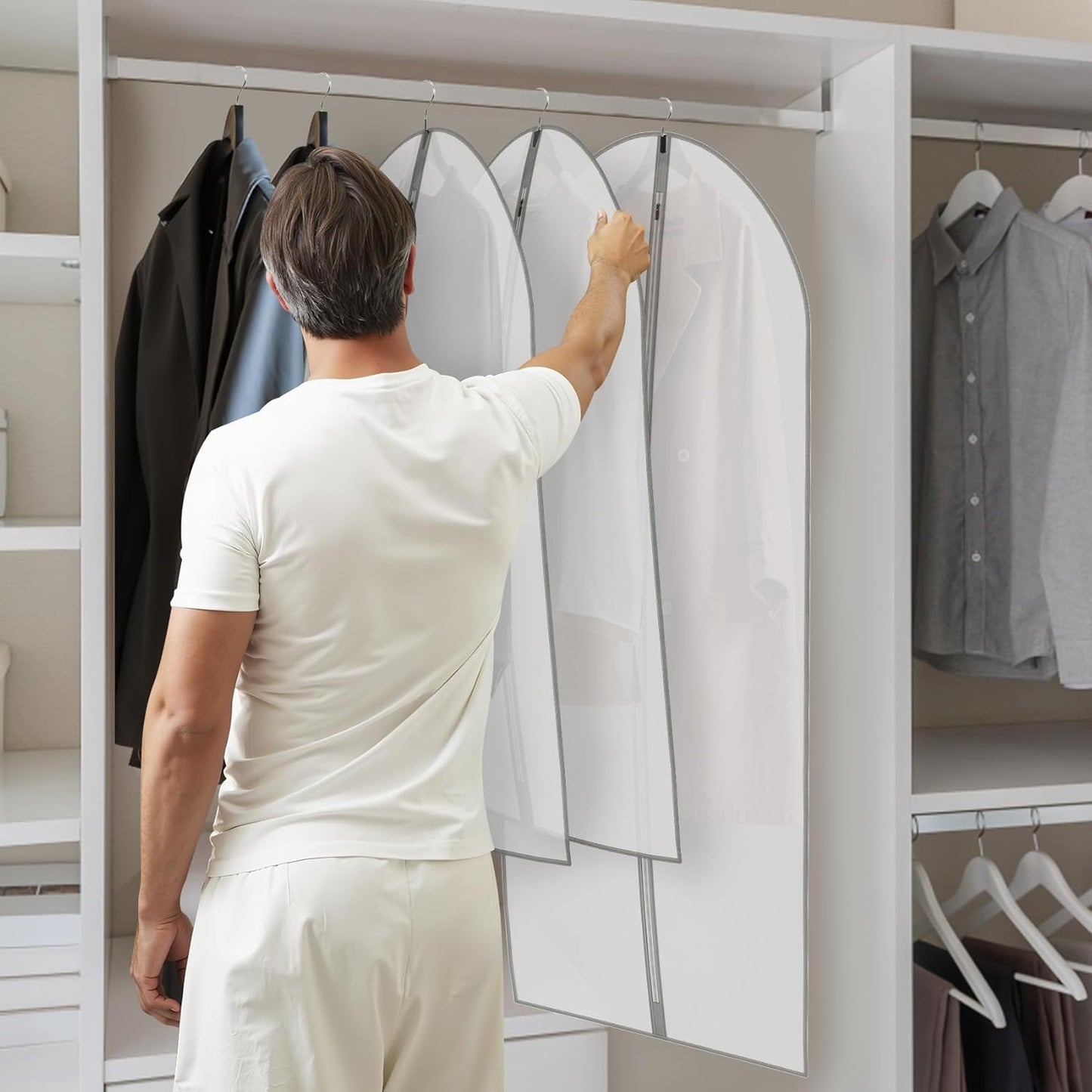 Vacuum Storage Bags, Compression Space Saver Vacuum Seal Bags for Clothing Travel Luggage Comforters Blankets Pillows Bedding (Transparent, 12 Pack)