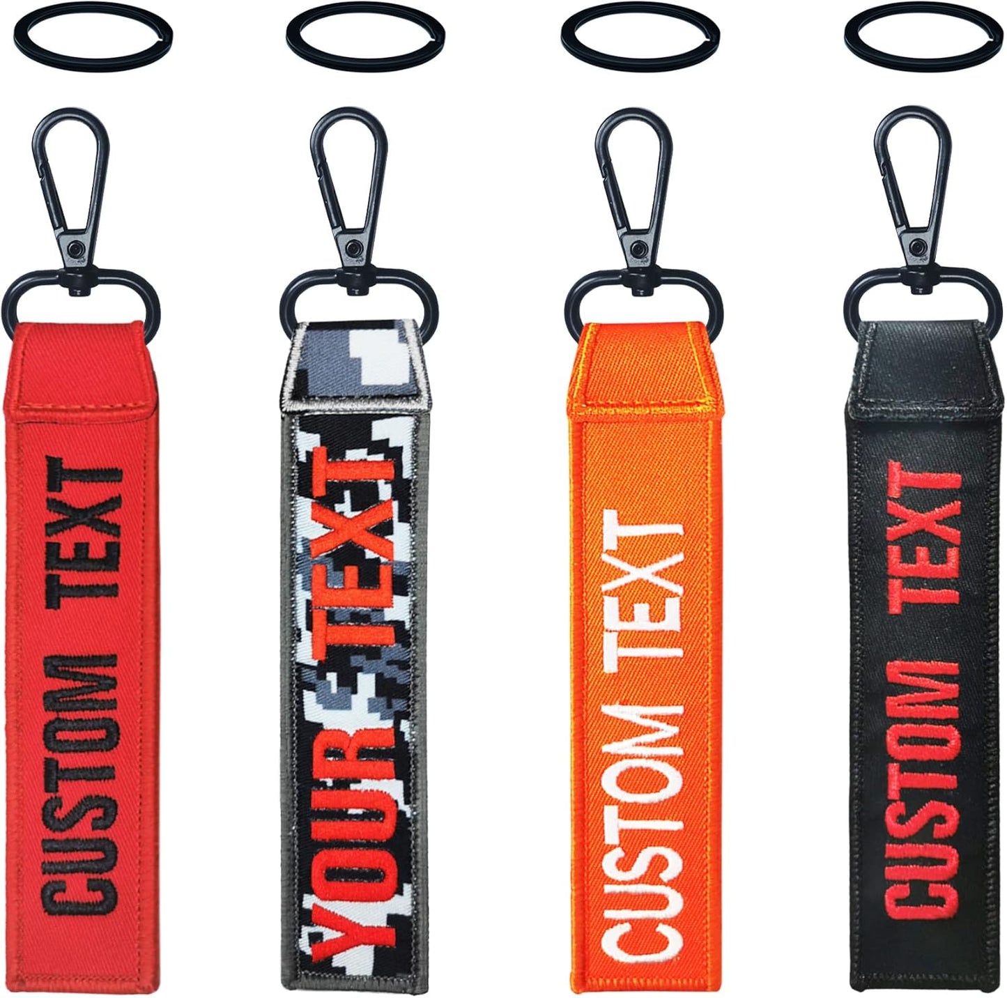 Custom Luggage Tags, Custom Personalized Luggage tag Name, Embroidery Key Ring Accessories for Car, Luggage, Crate,Gear