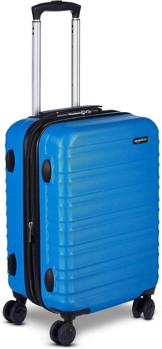 Amazon Basics 21" Hardside Carry-On Luggage, Hardshell Suitcase With Wheels, Expandable For Up to 25% More Space, With Scratch-Resistant Surface, Four Multi-directional Wheels, Light Blue
