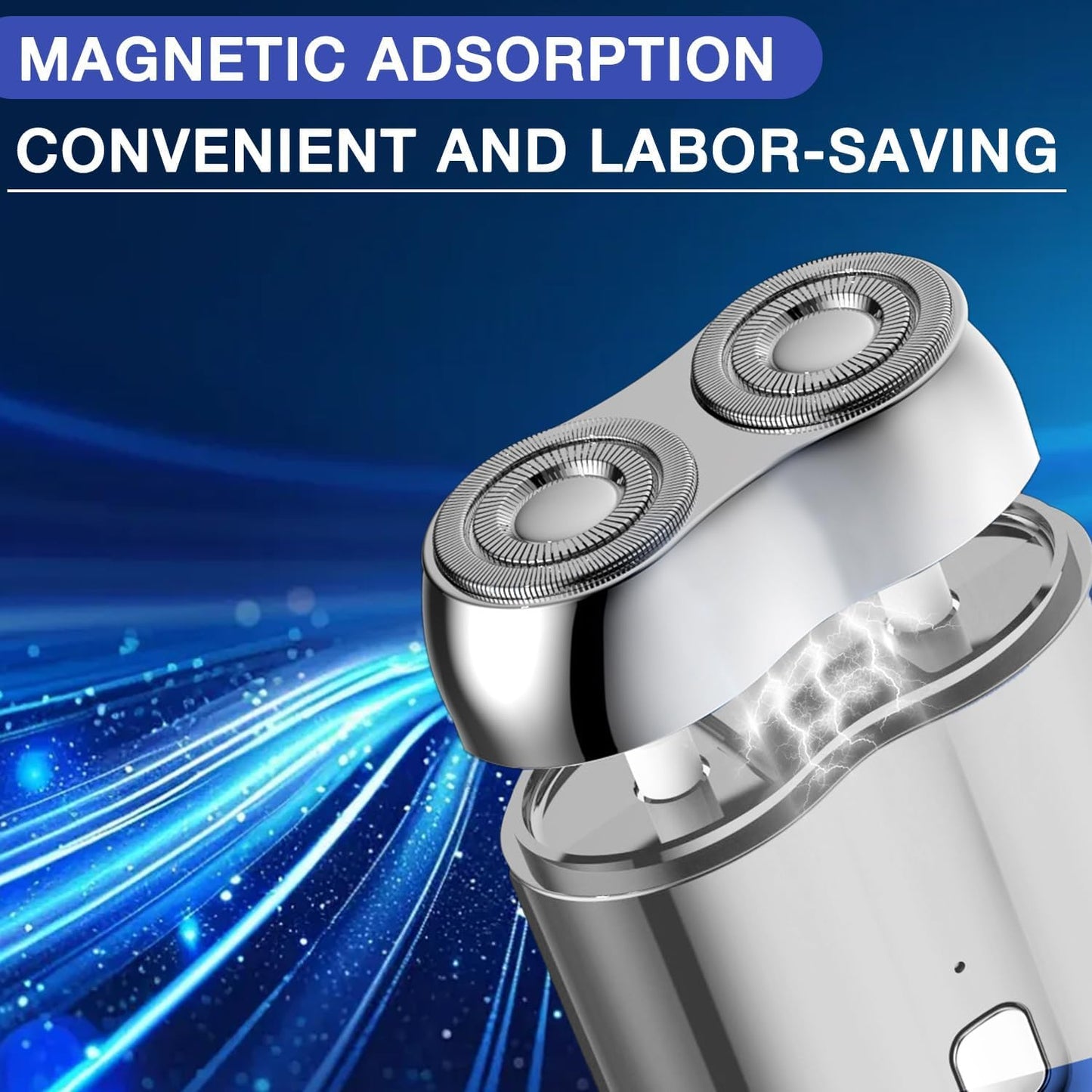 2025 New Model Mini Dual-Head Electric Shaver, Electric Mini Portable Razor, Pocket Size Washable Double Head Razor, Rechargeable Waterproof Compact Electric Shaver for Home, Car, Travel (Silver)