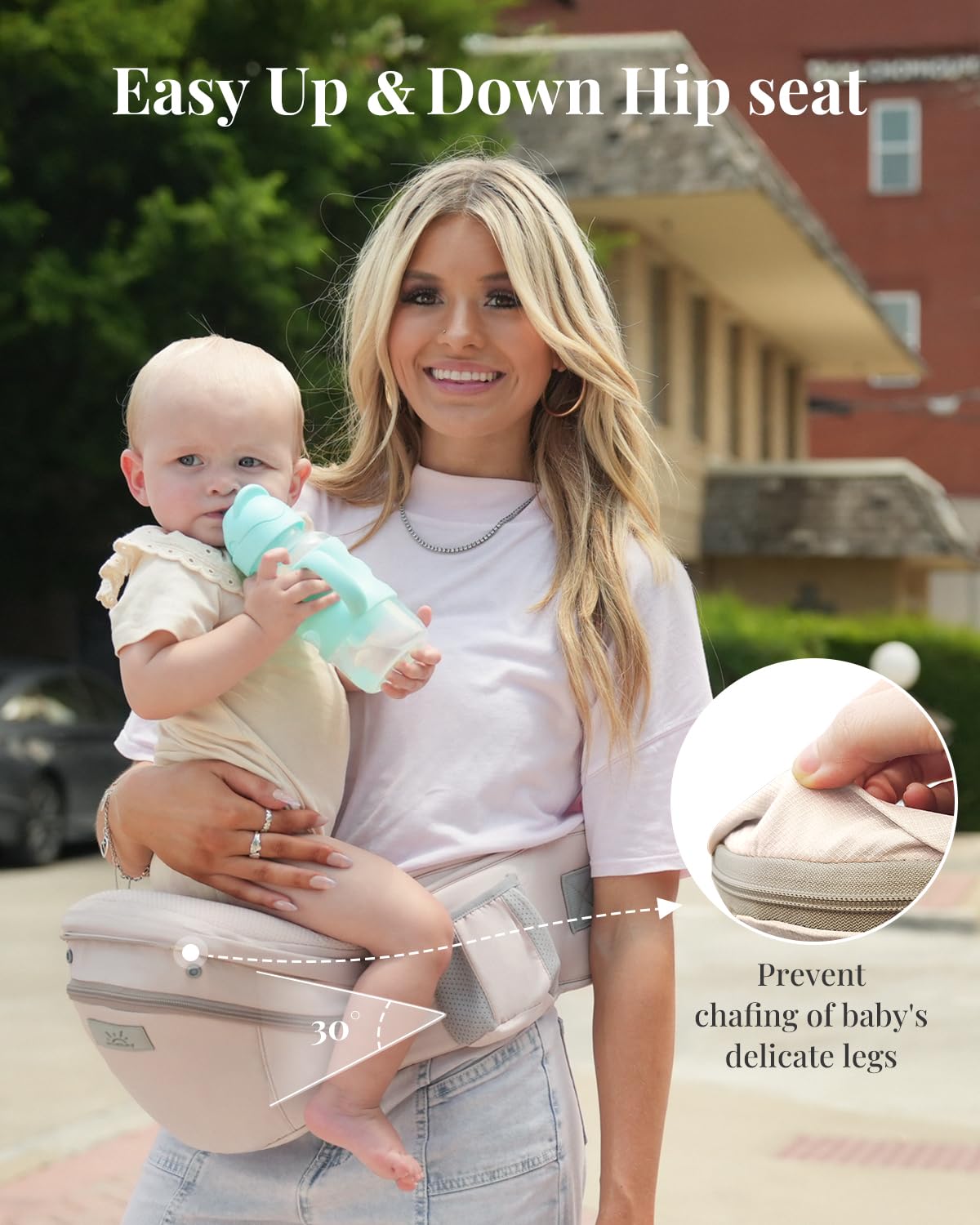 MOMTORY Carryall™ Pro Baby Carrier, Safety-Certified 6-in-1 Ultra Storage Baby Carrier Newborn to Toddler, Front & Back Baby Holder Carrier with Hip Seat, Soft Pink