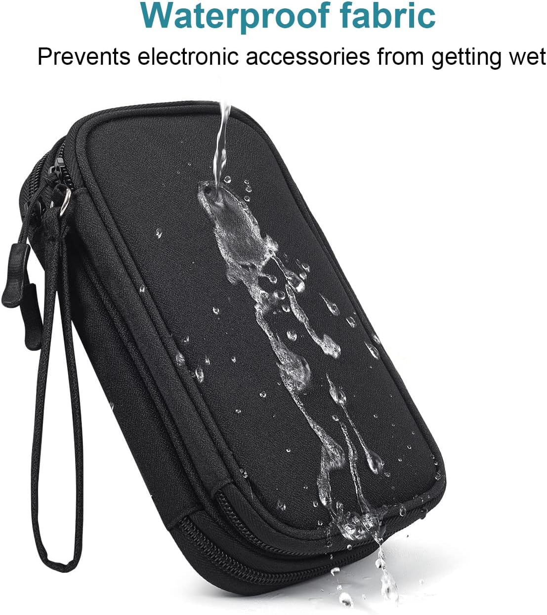 Electronic Accessories Organizer Carry Bag, Travel Cable Organizer Pouch, Portable Waterproof Double Layers All-in-One Storage Bag for Cord, Charger, Earphones, U Disk, USB Cable (M)