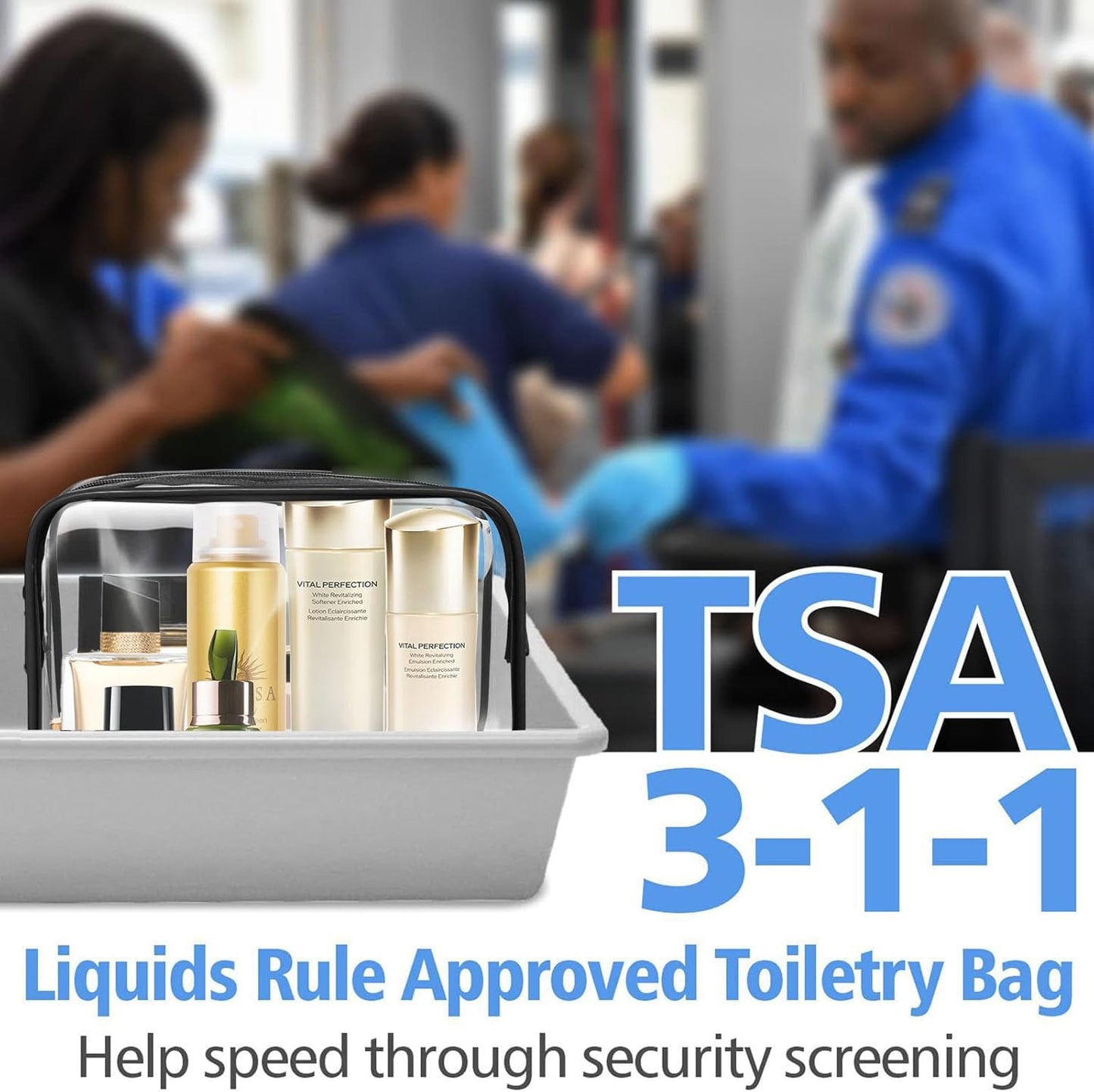 12 Pcs Clear Cosmetic Bag PVC Waterproof Zippered Clear Toiletry Carry Pouch Cosmetic Makeup Bag for Women Men Vinyl Plastic Organizer Case for Vacation Bathroom (Large, Black)