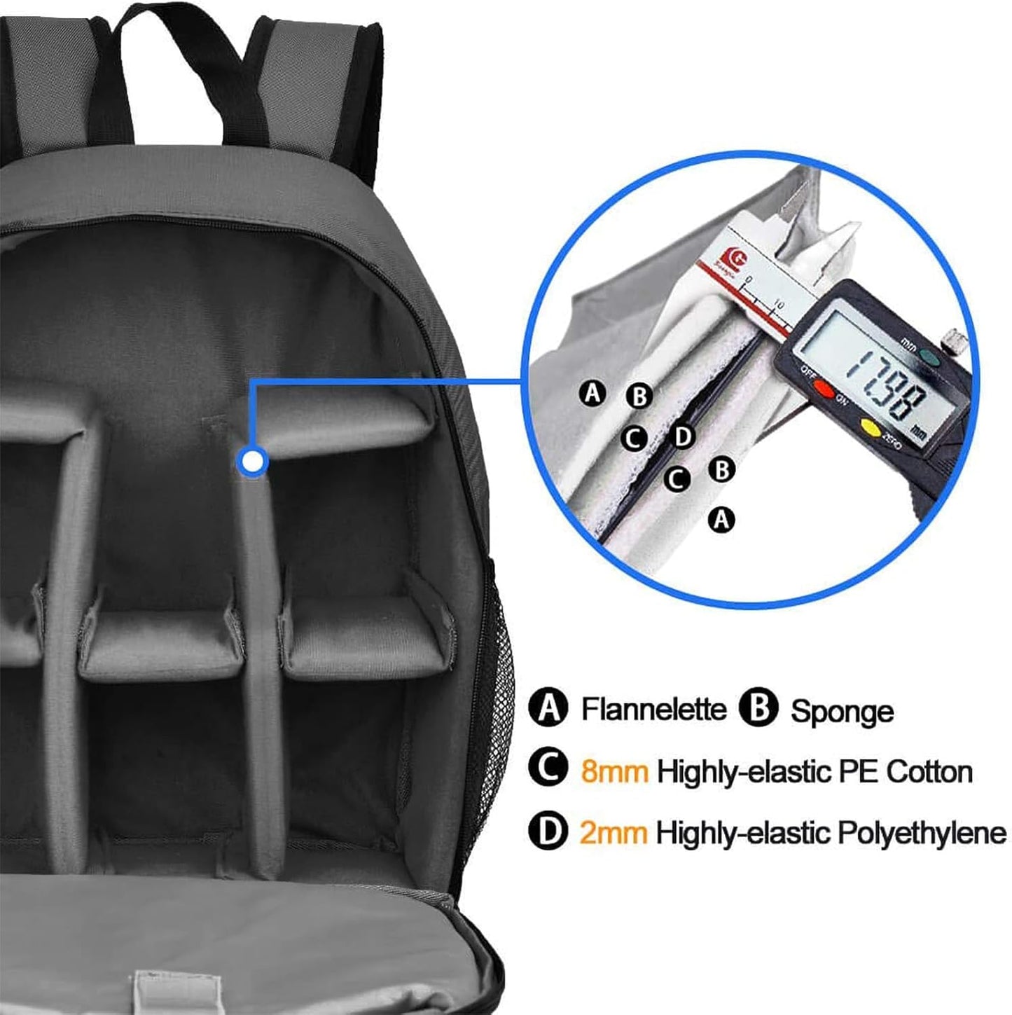 CADeN Camera Backpack Bag Professional for DSLR/SLR Mirrorless Camera Waterproof, Camera Case Compatible for Sony Canon Nikon Camera and Lens Tripod Accessories Gray