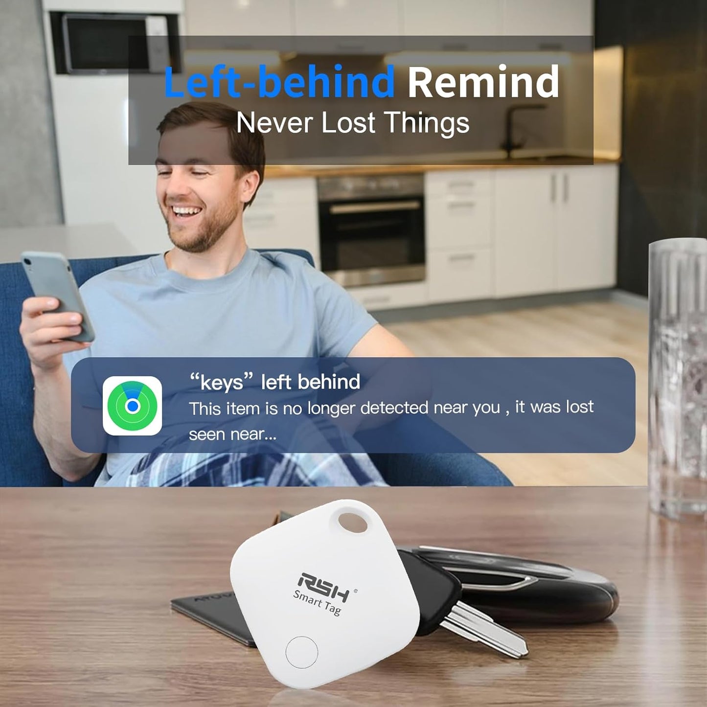 Air Tracker Tag 4 Pack Bluetooth Luggage Tracker tag Locator Works with Apple Find My,Smart Tracker for Suitcase, Bag, Backpack, Wallet,Replaceable Battery Smart tag Item Finder