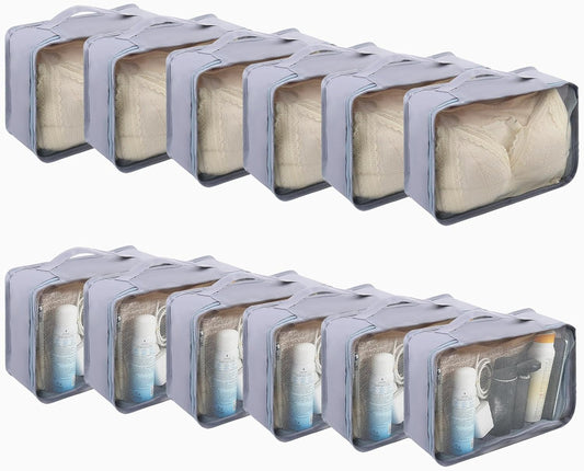 12 Pcs Packing Cubes Luggage Organizers Small Mesh Clothing Underwear Bag Foldable Laundry Bags for Travel Hiking Camping Backpacking