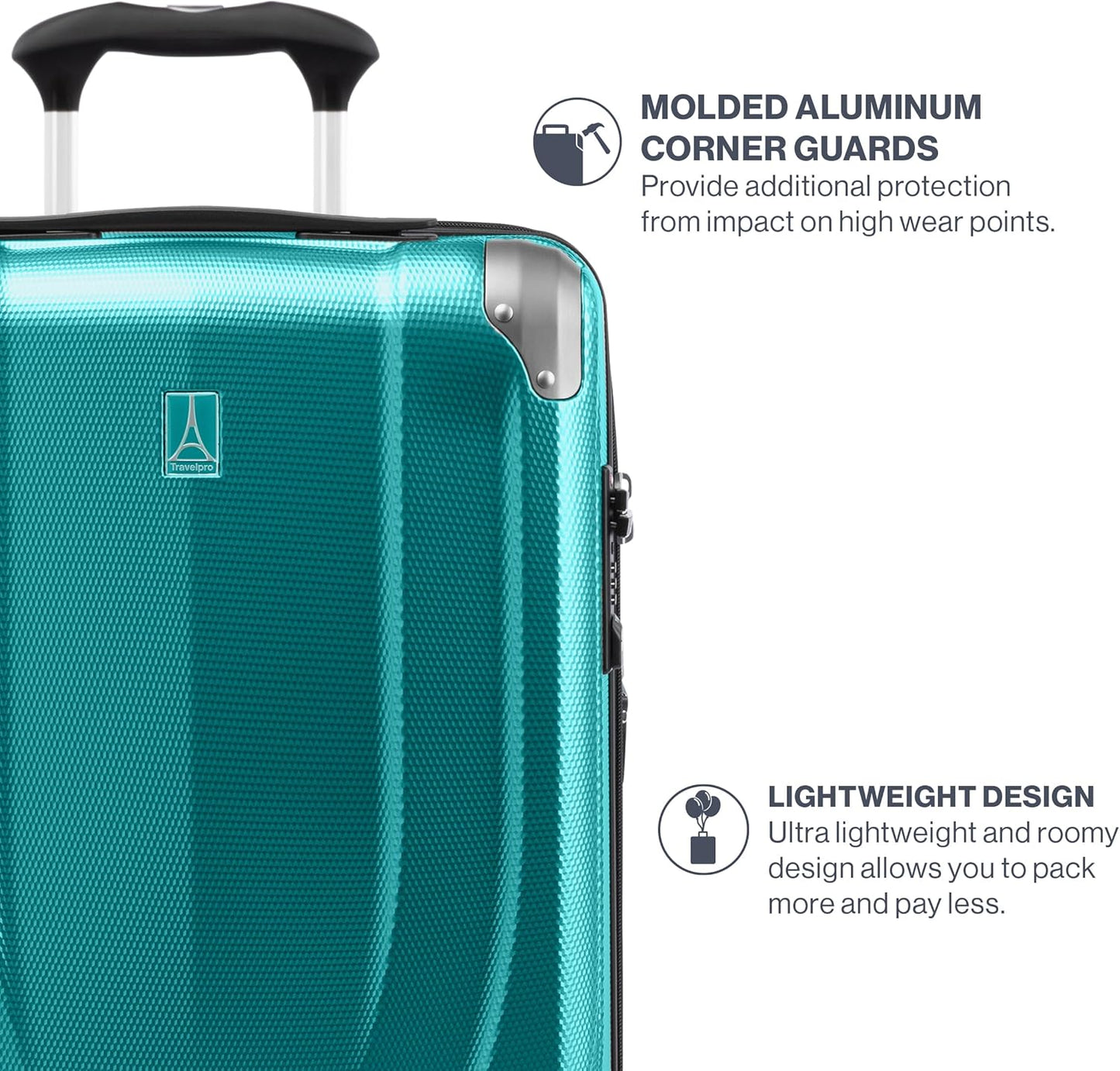 Travelpro Pathways 3 Hardside Expandable Luggage, 8 Spinner Wheels, Lightweight Hard Shell Suitcase, Checked Medium 25 Inch, Kayak