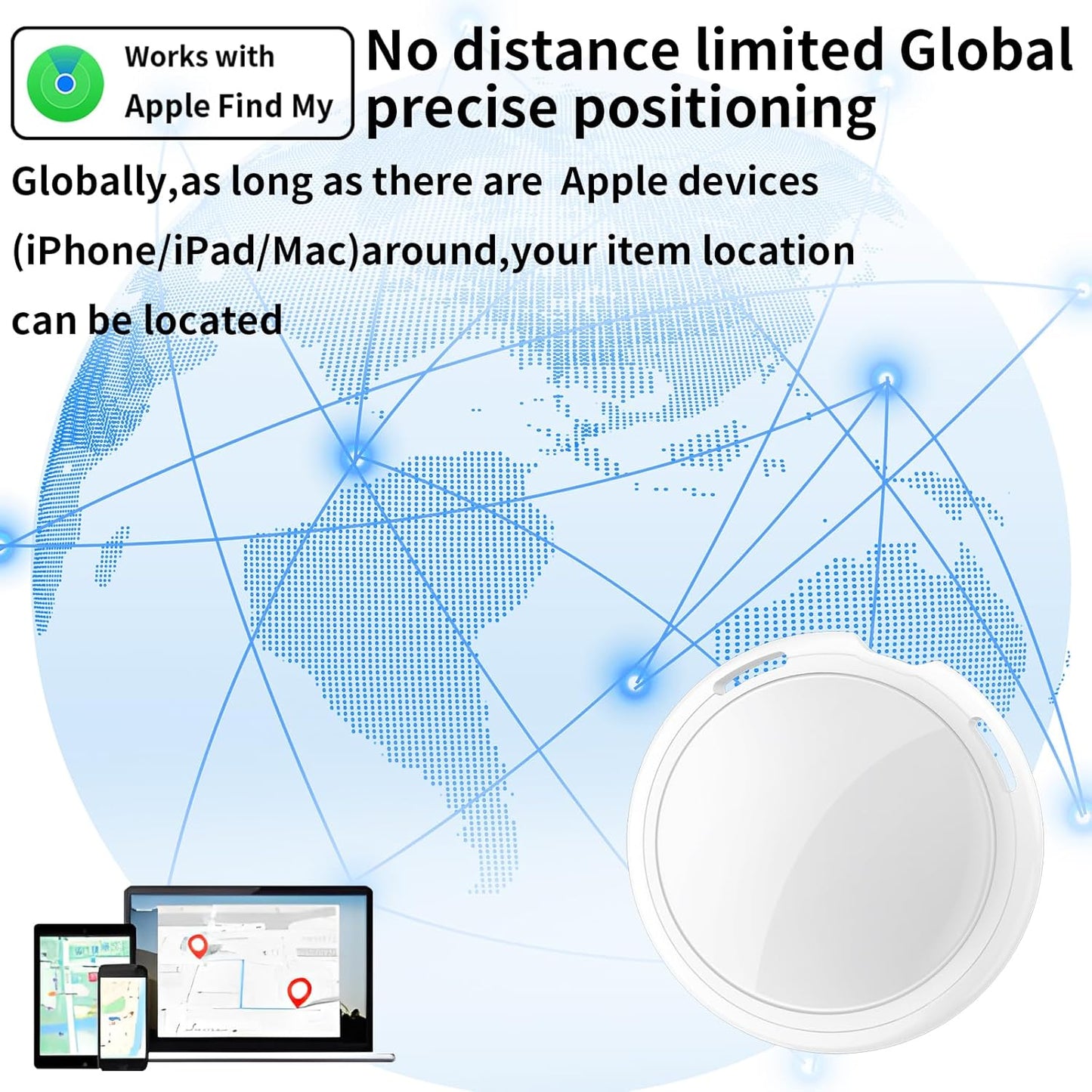 No Subscription Mini GPS Tracker for Vehicles Work with Find My(iOS Only)Magnetic Case Real Time Air Tracker Tag Hidden Car Location Tracking Device Global Coverage No Monthly Fee or SIM Card Required