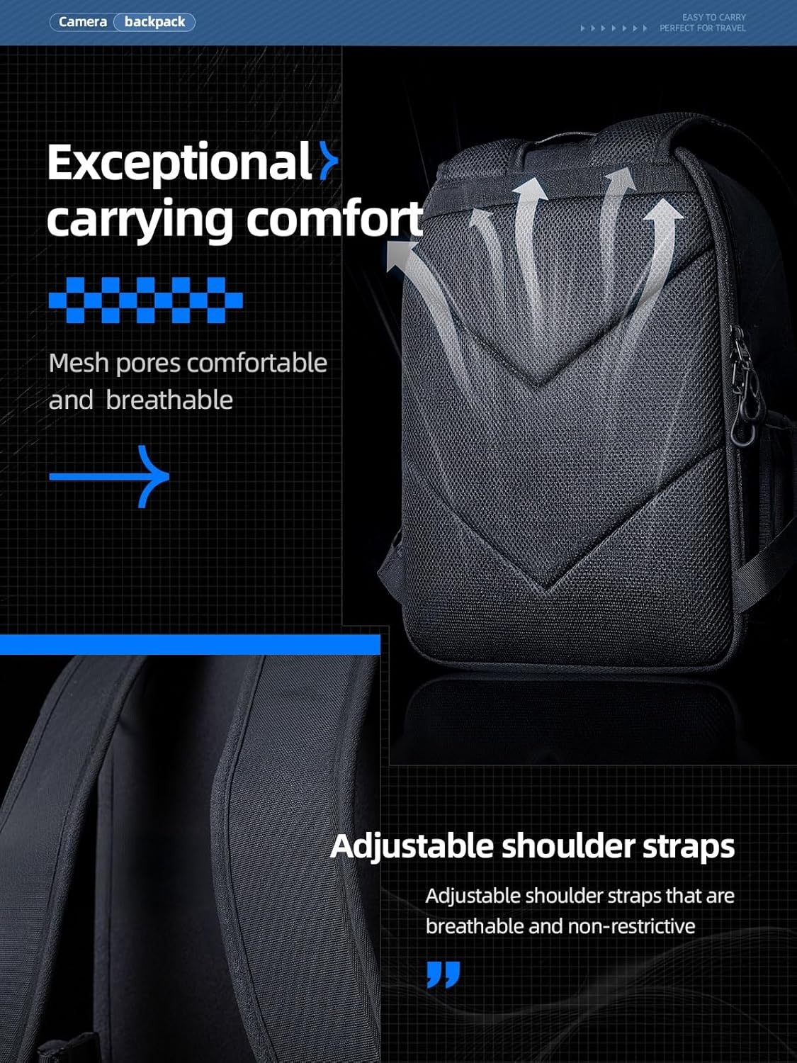 llano Compact Camera Backpack for DSLR/SLR/Mirrorless,Photography Bag with Laptop Slot (for 14" MacBook) & Tripod Holder, Ideal for Travel & Outdoor (for Canon, Nikon, Sony), Small, Black,10L Capacity