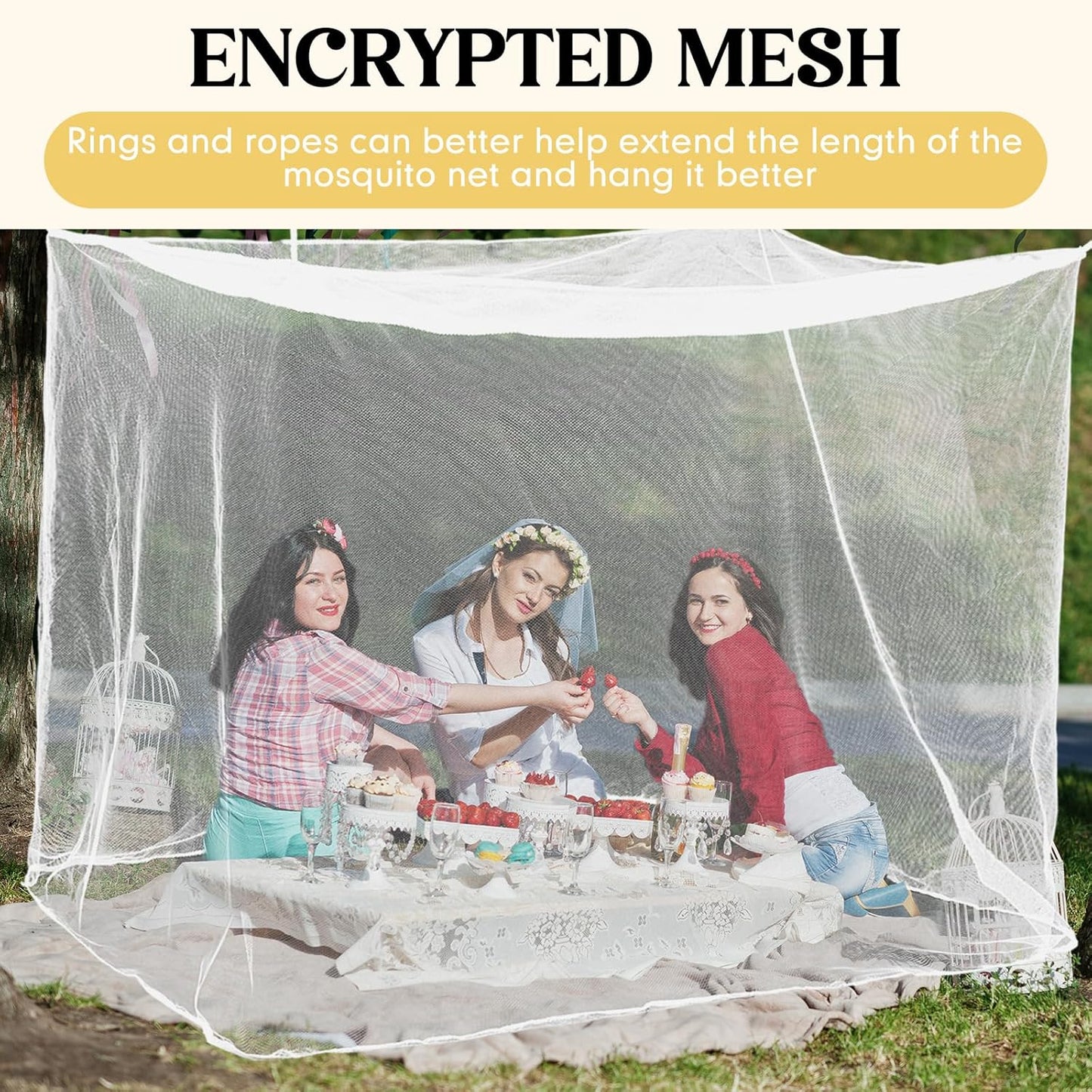 4 Corners Mosquito Net for Mosquiteros para Camas Bed Canopies Netting Bed Drapes Rectangular Mosquito Mesh for Camping Home Outdoor Travel(White,L75 X W35.5 X H59 Inch,No-Opening)