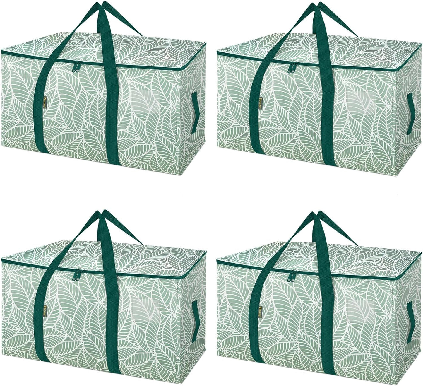 BALEINE 4-Pack Oversized Moving Bags with Reinforced Handles, Heavy-Duty Storage Tote for Clothes, Moving Supplies (Antique Folidage, 4-Pack)