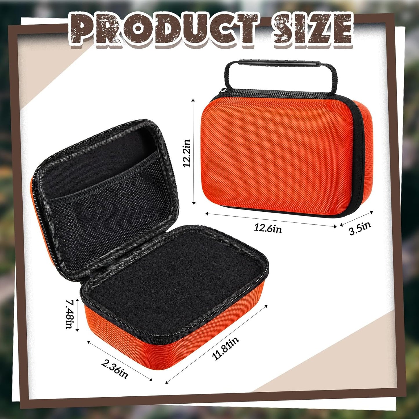 EVA Hard Case with Customizable Foam Protective EVA Carrying Case Shockproof Outdoor for Camera, Digital Products, Electronic Instruments with Knife(Orange,12.6 x 12.2 x 3.5 Inch)