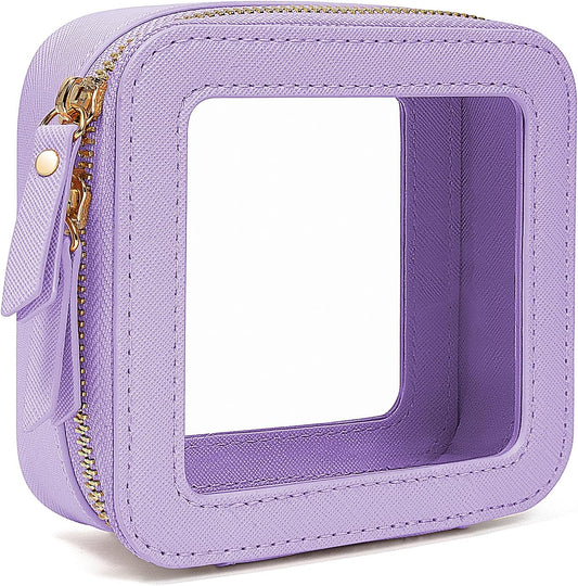 Travel Clear Makeup Bag Set, TSA Approved Cosmetic Bag Case with Zipper Portable Makeup Pouch Toiletry Bag Women Traveling Cosmetic Organizer Storage Bag Car Organizer Car Essentials for Women