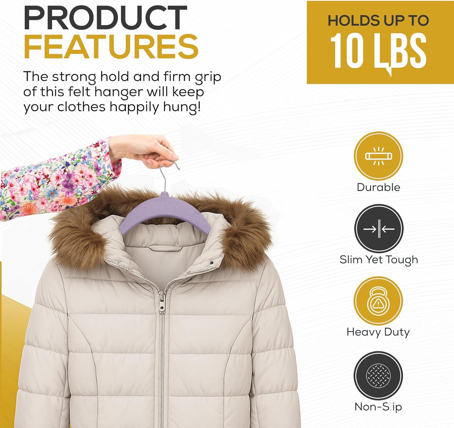 Premium Velvet Hangers 50 Pack Ultra Thin Non Slip Adult Felt Space Saving Suit Hanger for Closet Heavy Duty Coat Pants Jackets Dress Hangers 360° Swivel Hook Hold Upto 10 lbs Purple Hangers