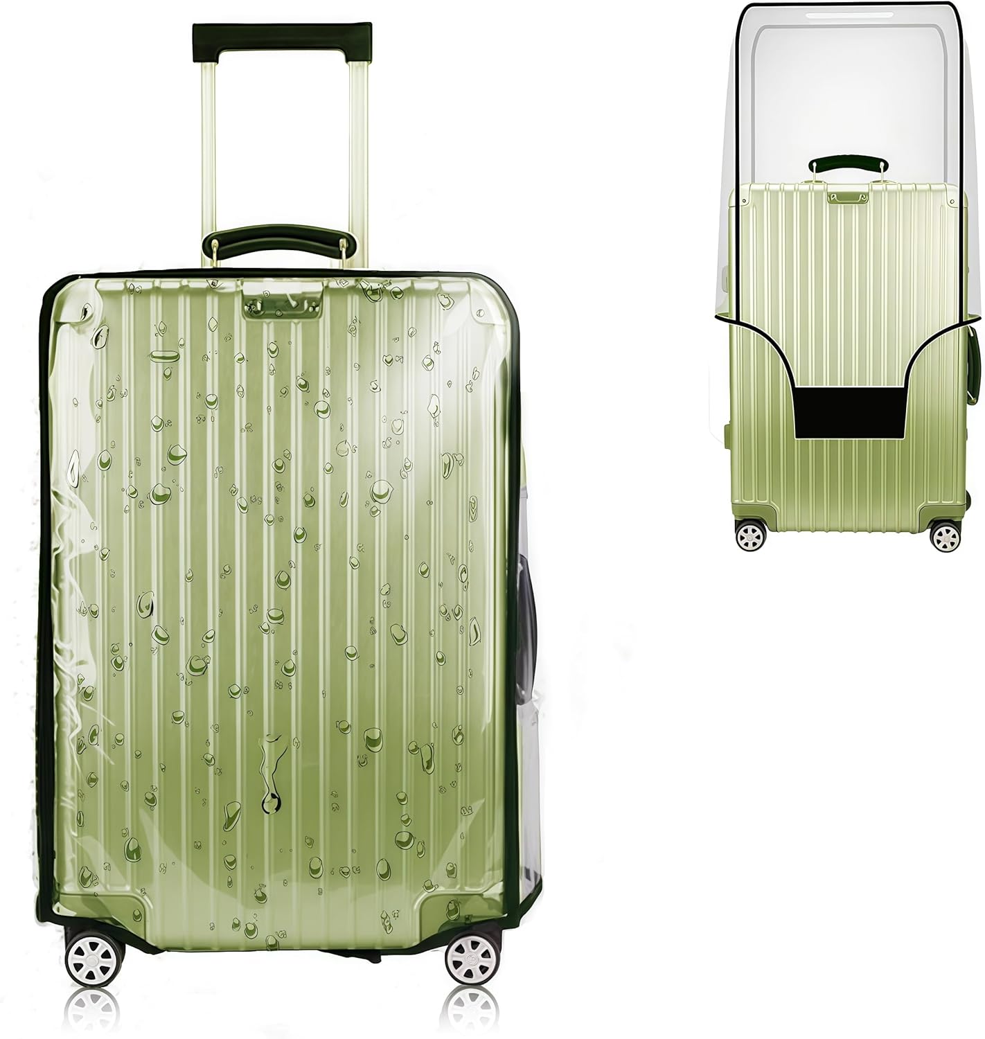 20 Inch Luggage Covers for Suitcase TSA Approved,Carry On Luggage Cover Protector Suitable 20-21 inch Clear 1.5mm Thickness Protector Bag PVC Clear Suitable for Long Travel Accessories