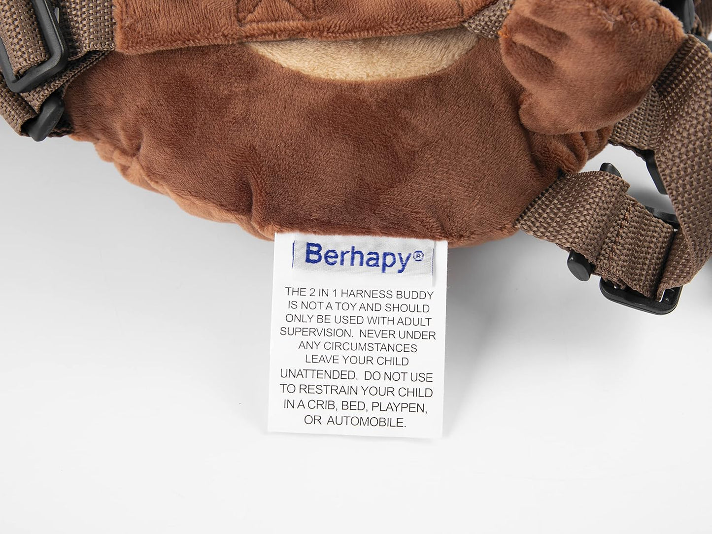 2 in 1 New Monkey Toddler Safety Harness Backpack Children's Walking Leash Strap（Brown）