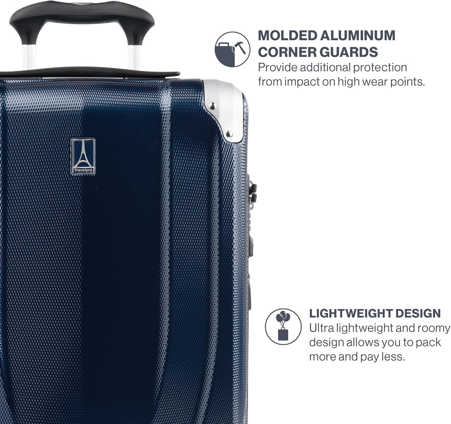 Travelpro Pathways 3 Hardside Expandable Luggage, 8 Spinner Wheels, Lightweight Hard Shell Suitcase, 3 Piece Set (21/25/28), Royal Blue