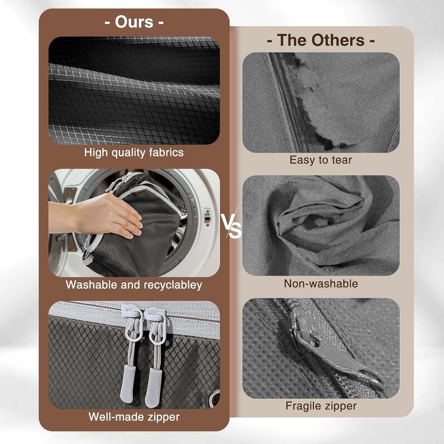 DIMJ Clothes Storage Bag 6 Pack, 19L Compression Storage Bags for Blanket, Sweater, Jacket, Closet, Sheet Storage Organizer with Window Handle, Compression Packing Cubes Space Saver Bags with Zipper