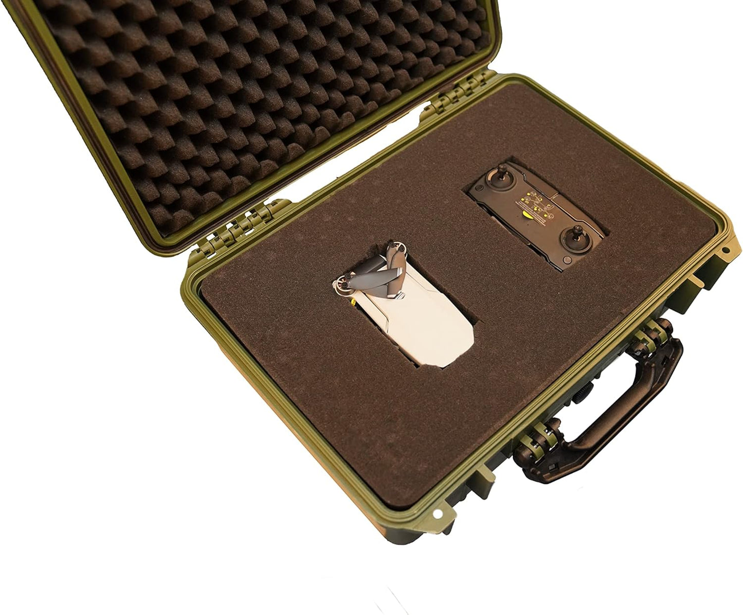 MEIJIA All Weather Portable IP67 Waterproof Protective Case, Hard Camera Case with customizable foam, Perfectly Protection of Camera, Drones,Pistols,Lens,Equipments,18.5 x14.06x6.93inches (Green)