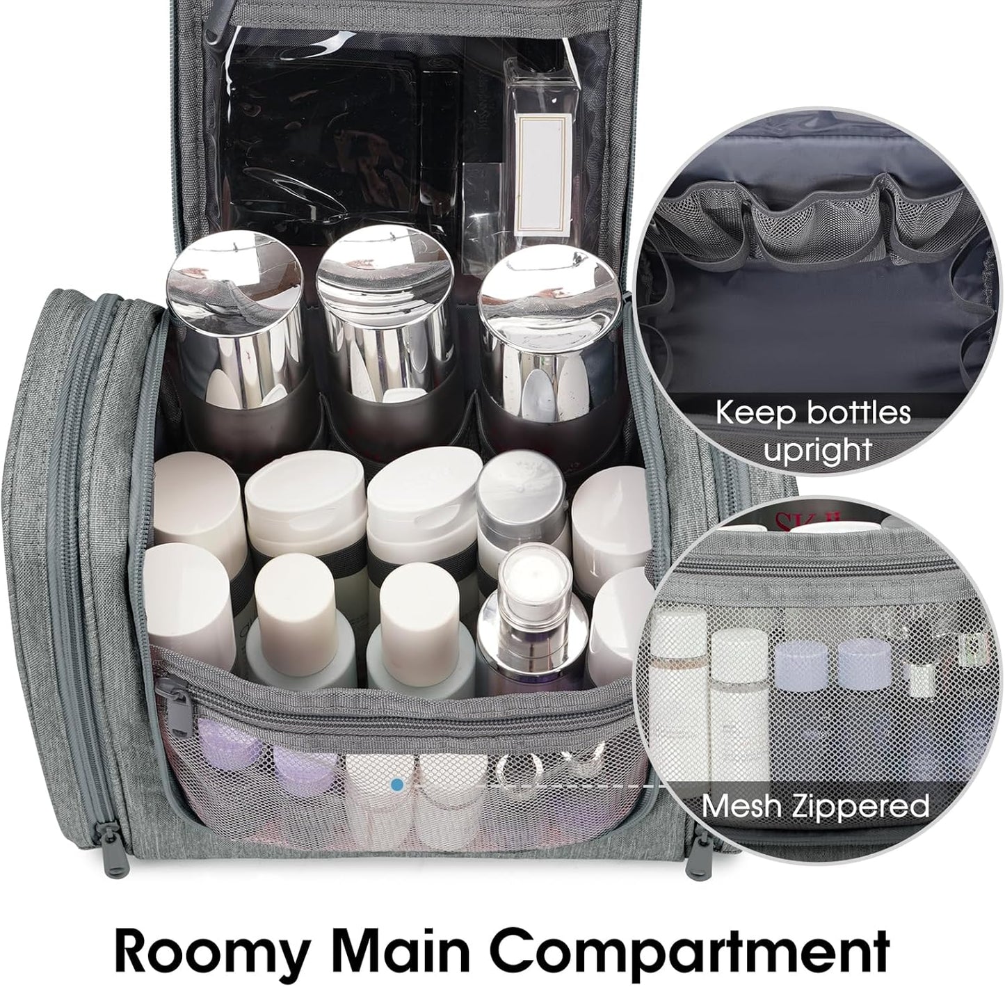 Narwey Hanging Toiletry Bag for Women Travel Makeup Bag Organizer Toiletries Bag for Cosmetics Essentials Accessories