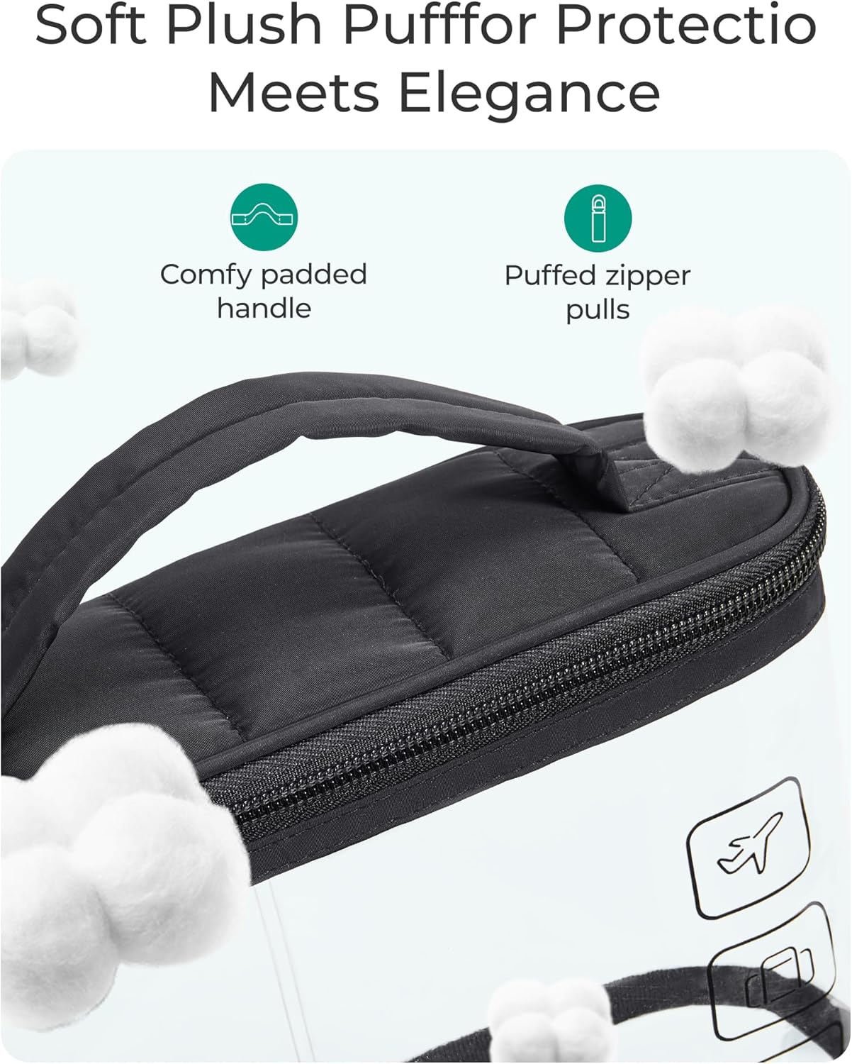 BAGSMART TSA Approved Toiletry Bag, Clear Makeup Cosmetic Bag Organizer, Quart Size Travel Bag for Toiletries, Carry-on Travel Accessories Essentials, 1 Pack-Pink