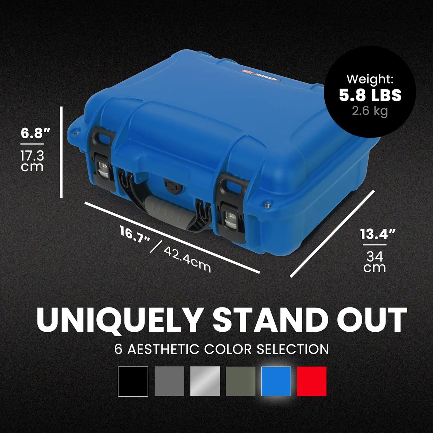 NANUK 920 Pro Photo Kit – Waterproof Travel Camera Hard Case with Padded Dividers & Lid Organizer, 16.7” x 13.4” x 6.8”, Dustproof & Impact-Resistant, Airline Carry-On Approved – Blue