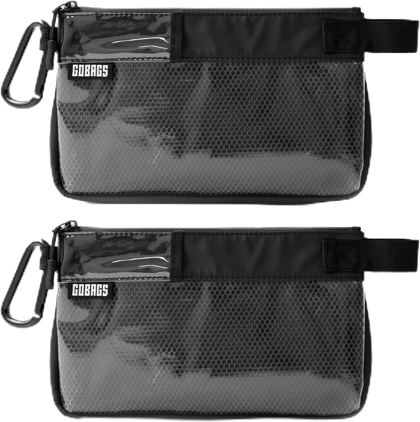 GOBAGS Production Zipper Bags - Electronics & Camera Accessories Bag - Cable organizer, Gear Accessory Pouch, Travel Camera Essentials (Small, Black, 2 pack)